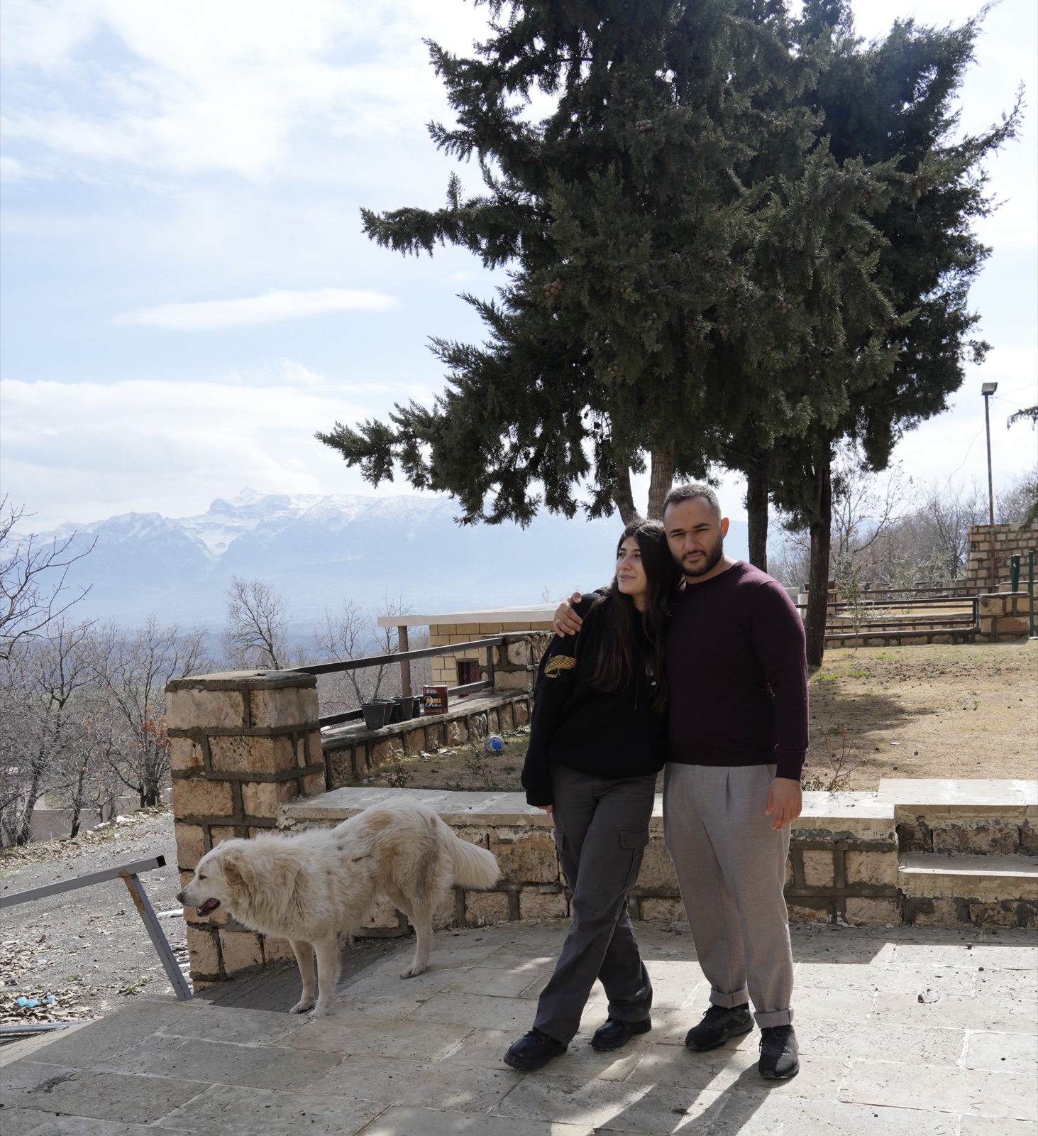 Ninos and Ashurena on an ancient stone terrace in Araden